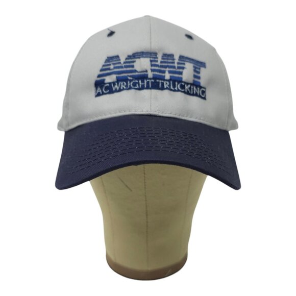 AC Wright Trucking Strapback Cap Embroidered Logo Trucker Baseball Hat Blue Gray - Picture 9 of 13